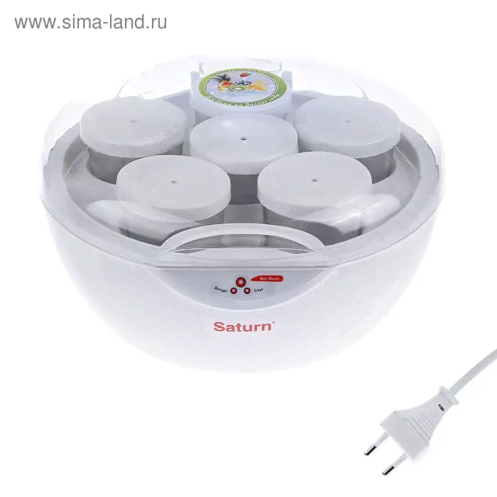 Йогуртница Saturn ST-FP8511, 6 баночек по 100мл, 35Вт-0