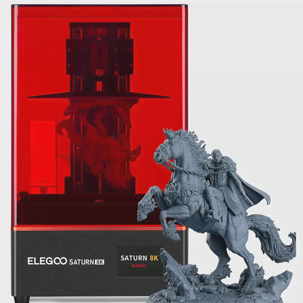 ELEGOO Saturn 8K MSLA 3D-принтер, УФ-полимер фотоотверждающий принтер с 10 ''8K монохромной ЖК-матрицей UV источник светильник, 219x123x210mm (art.: 3920bfdd28ea9)-3