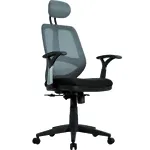 Кресло оператора Brabix Saturn ER-400 с подголовником черное/серое (530871)-0