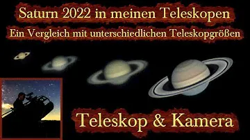 Saturn 2022 - ein Vergleich mit unterschiedlichen Teleskopgrößen (Astronomie)